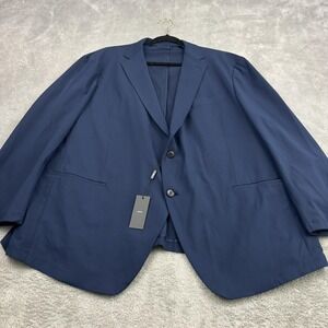 NWT Sene Blazer Jacket Mens 54‎ Blue FlexTech Single Breasted Business Formal